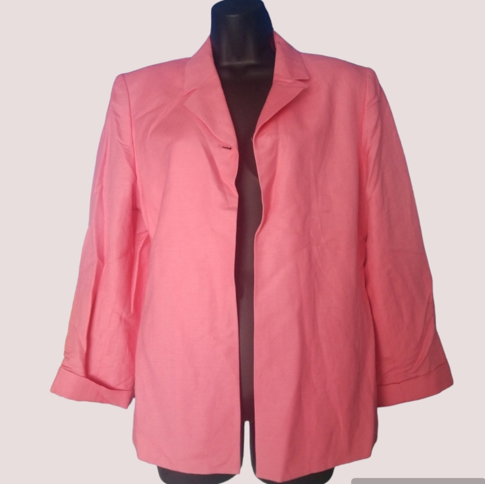 Kasper Pink Linen Blazer Size 10